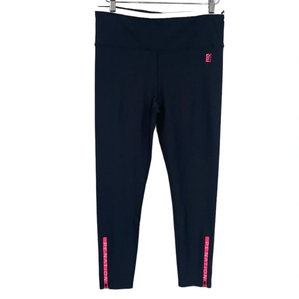 P.E Nation Steady Run Leggings Womens 2XL Black Pink High Waist Sporty Stretchy